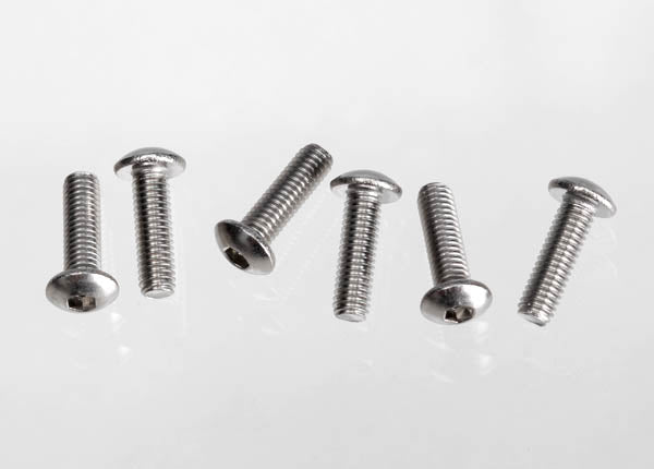 TRA2577X 2577X 3x10mm Buttonhead Machine Hex Screws, Stainless (6)