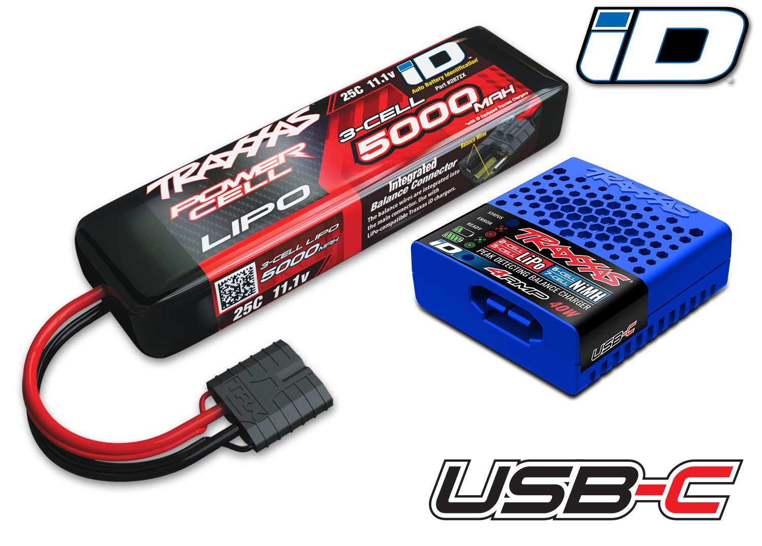 TRA2985-3S 2985-3S Completer Pack, 2872X 3S LiPo Battery & 2985 USB-C Charger