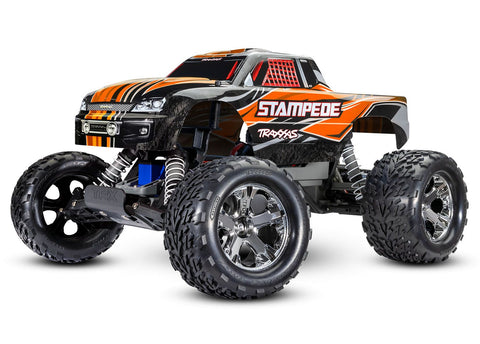 Traxxas 36054-8-ORNG Stampede 1/10 2WD Monster Truck w/ USB-C, Orange