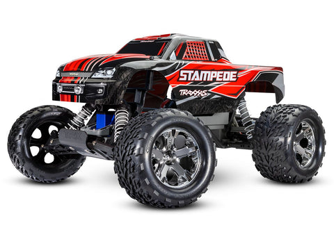 Traxxas 36054-8-RED Stampede 1/10 2WD Monster Truck w/ USB-C, Red