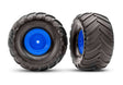TRA3663-BLUE 3663-BLUE Terra Groove Pre-Glued 1/10 Monster Truck Tires, Blue (2)