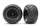 TRA3665-BLK 3665-BLK Terra Groove Pre-Glued 1/10 Monster Truck Tires, Black (2)