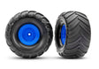 TRA3665-BLUE 3665-BLUE Terra Groove Pre-Glued 1/10 Monster Truck Tires, Blue (2)