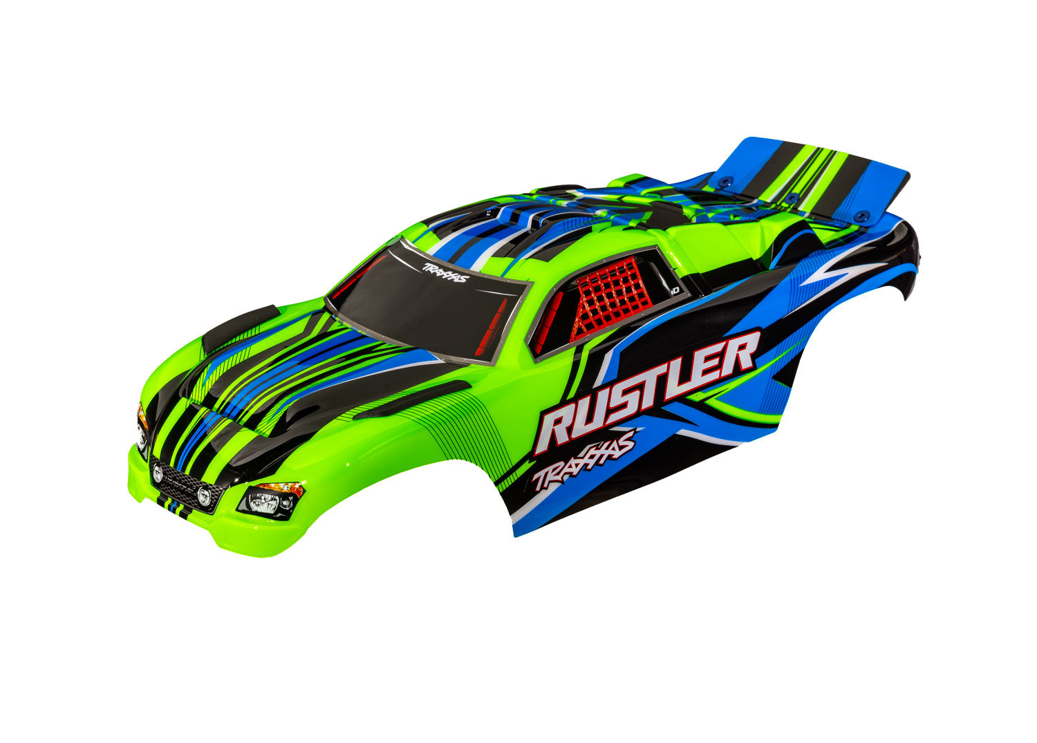 TRA3734-GRN 3734-GRN Rustler Pre-Assembled Clipless Body, Green
