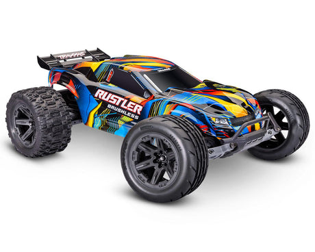 TRA37454-4-YLW 37454-4-YLW Rustler 2WD Brushless RTR Stadium Truck, Yellow