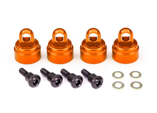 TRA3767T 3767T Aluminum Shock Caps, Orange