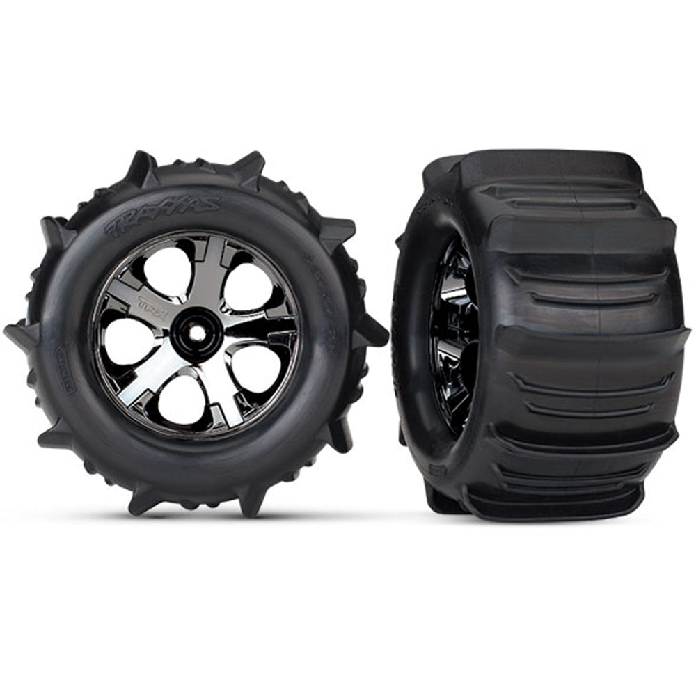 TRA4175 4175 Paddle Tires, All-Star 2.8" Wheels, Black Chrome