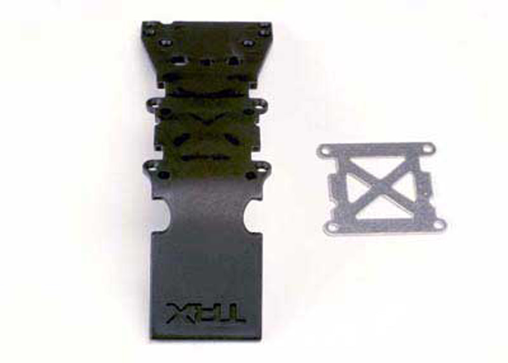 TRA4937 4937 Front Skid Plate, Black & Plate