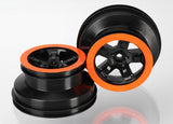 TRA5868X 5868X SCT Beadlock Style Wheels, Black/Orange, 2WD/4WD