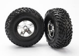 TRA5873X 5873X SCT Off-Road Tires, Beadlock Wheels, Satin Chrome (2)