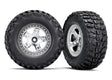 TRA5881X 5881X Kumho SCT SCT Pre-Glued 2WD Front Tires, Chrome Beadlock (2)