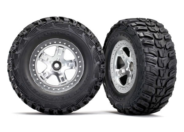 TRA5881X 5881X Kumho SCT SCT Pre-Glued 2WD Front Tires, Chrome Beadlock (2)