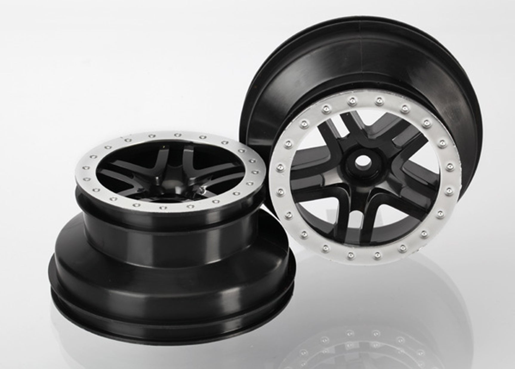 TRA5884 5884 SCT Split-Spoke Wheels, Black/Satin Chrome