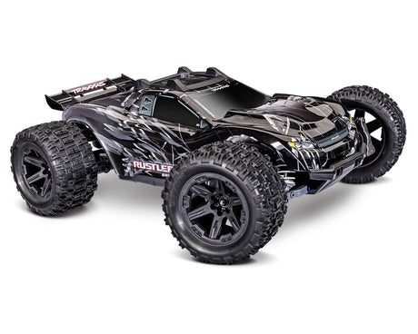 TRA67464-4-BLK 67464-4-BLK Rustler 4X4 Brushless RTR Stadium Truck, Black