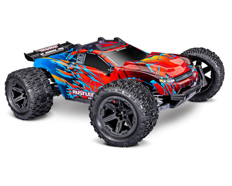 TRA67464-4-RED 67464-4-RED Rustler 4X4 Brushless RTR Stadium Truck, Red