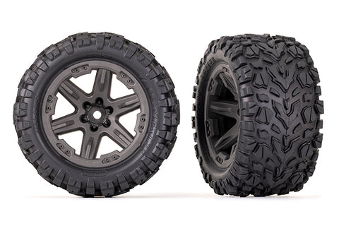Traxxas 6763 Talon EXT Tires & RXT Wheels, Gray w/ Foam Inserts