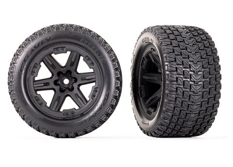 Traxxas 6764 Gravix Tires & 2.8" RXT Wheels, Black (2)