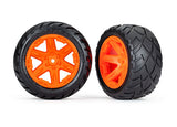 TRA6768A 6768A Rustler 2.8" Rear Anaconda Tires on RXT Wheels, Orange (2)
