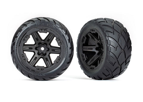 Traxxas 6775 Rustler 2.8" 2WD Front Anaconda Tires on RXT Wheels, Black (2)
