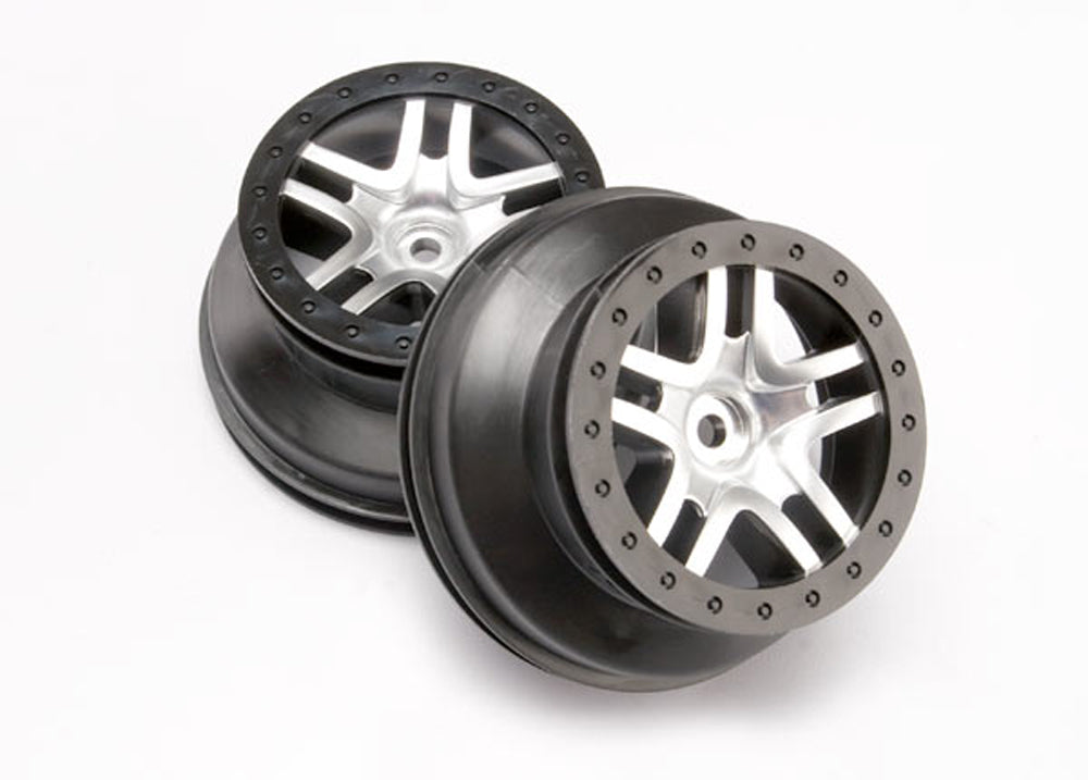 TRA6872 6872 SCT SS Beadlock Style Wheels, Satin Chrome/Black