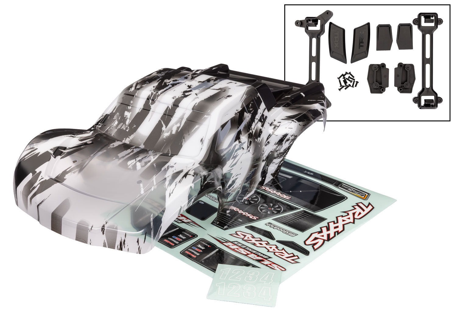TRA6958X 6958X Slash Clipless Body, Clear w/ ProGraphix
