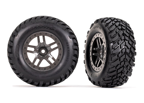 Traxxas 6964 SCT Off-Road Tires & Split-Spoke Beadlock Wheels (2)