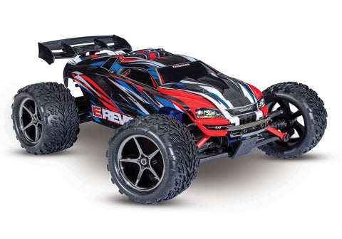 Traxxas 71054-8-RBLU E-Revo 1/16 4WD Electric Brushed Monster Truck, Red/Blue