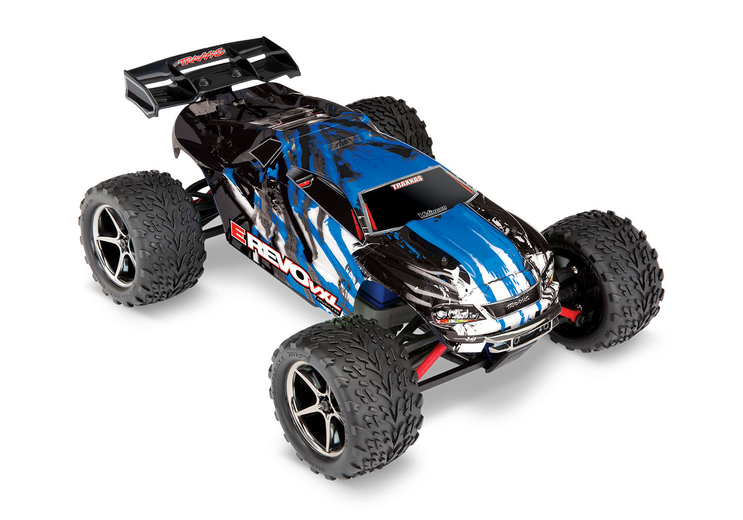 TRA71076-8-BLUEX 71076-8-BLUEX E-Revo VXL 1/16 4X4 Monster Truck RTR, Combo, Blue