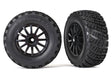 TRA7473T 7473T Rally Gravel Pattern Tires, Wheels, Black