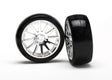 TRA7573 7573 LaTrax Slick Tires, 12-Spoke Wheels, Chrome
