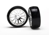 TRA7573 7573 LaTrax Slick Tires, 12-Spoke Wheels, Chrome