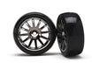 TRA7573A 7573A LaTrax Slick Tires, 12-Spoke Wheels, Black Chrome