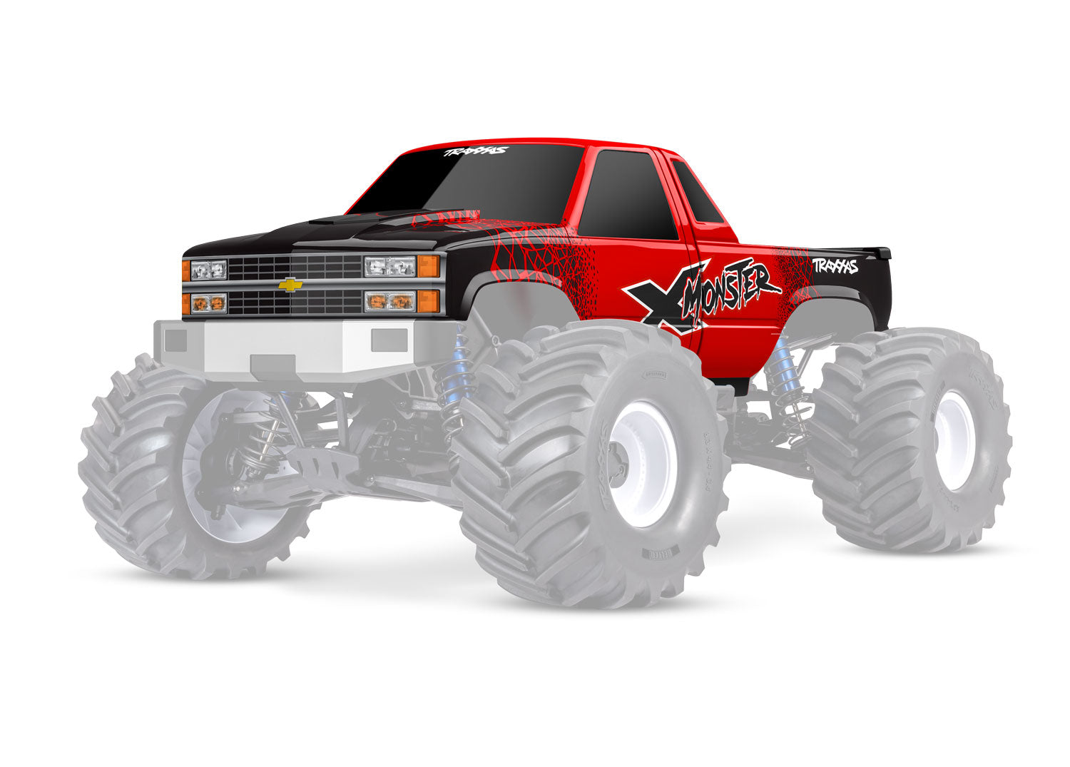 TRA7697-RED 7697-RED X-Monster 4X4 Chevy GMT400 CK Body, Red