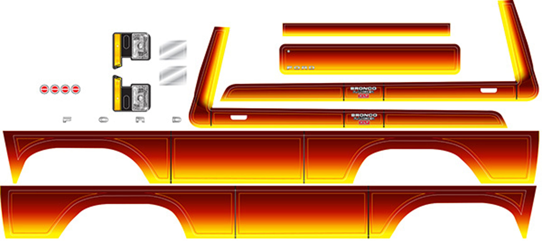 TRA8078 8078 Decal Sheet, Bronco, Orange