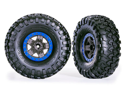 Traxxas 8181-BLUE 5.3x2.2" Tires & 2.2" Wheels, Blue (2)