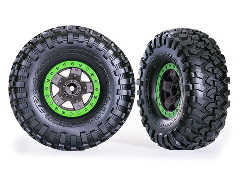 Traxxas 8181-GRN 5.3x2.2" Tires & 2.2" Wheels, Green (2)