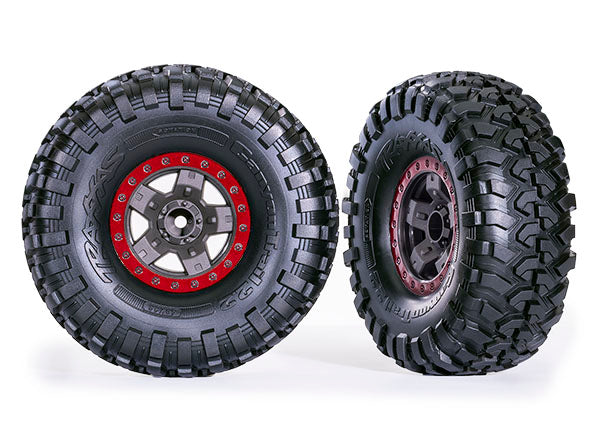 TRA8181-RED 8181-RED 5.3x2.2" Tires & 2.2" Wheels, Red (2)