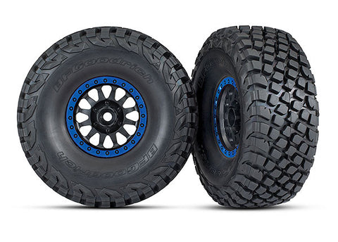 Traxxas 8474X UDR BFGoodrich KR3 Tires on 101 Method Wheels F/R, Black/Blue
