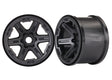 TRA8671 8671 Six-Spoke 3.8" Wheels, 17mm Splined, Black