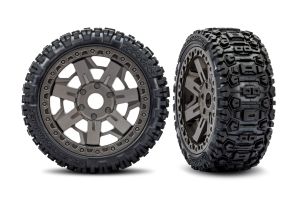 TRA9071-GRAY 9071-GRAY Jato 4X4 Sledgehammer Low-Profile Pre-Glued Tires, Gray (2)