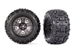 Traxxas 9072-GRAY Sledgehammer Tires & 2.8" Wheels, Charcoal Gray (2)