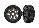 TRA9073 9073 Sledgehammer Pre-Glued Tires on T&W 3.0 Gray Wheels (2)