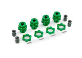 TRA9086-GRN 9086-GRN 17mm Aluminum Wheel Hubs / Hex Adapters (4), Green