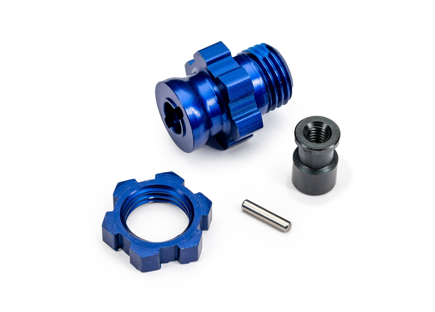 TRA9087-BLUE 9087-BLUE 17mm Splined Wheel Hub/Nut, Blue
