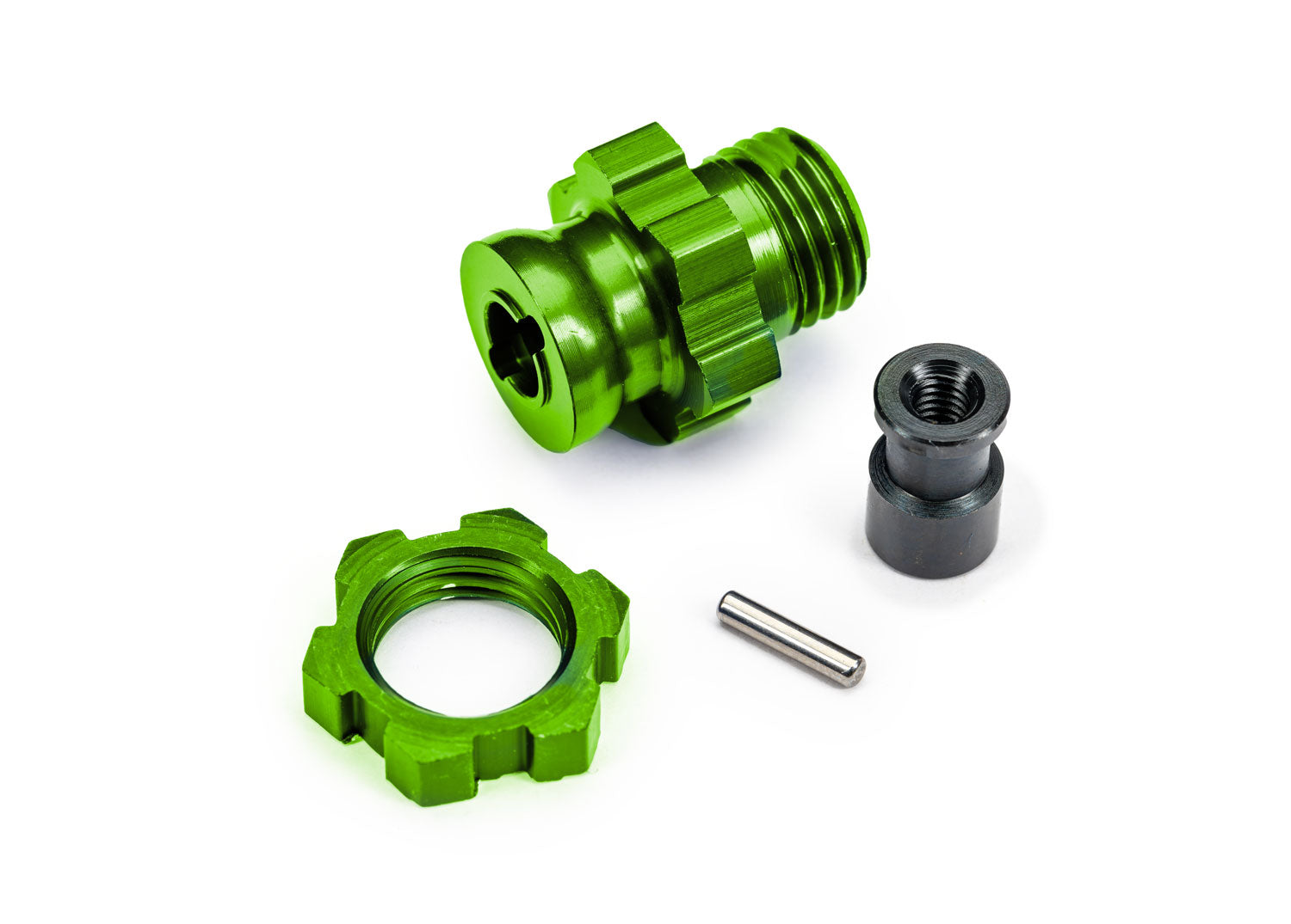 TRA9087-GRN 9087-GRN 17mm Splined Wheel Hub/Nut, Green
