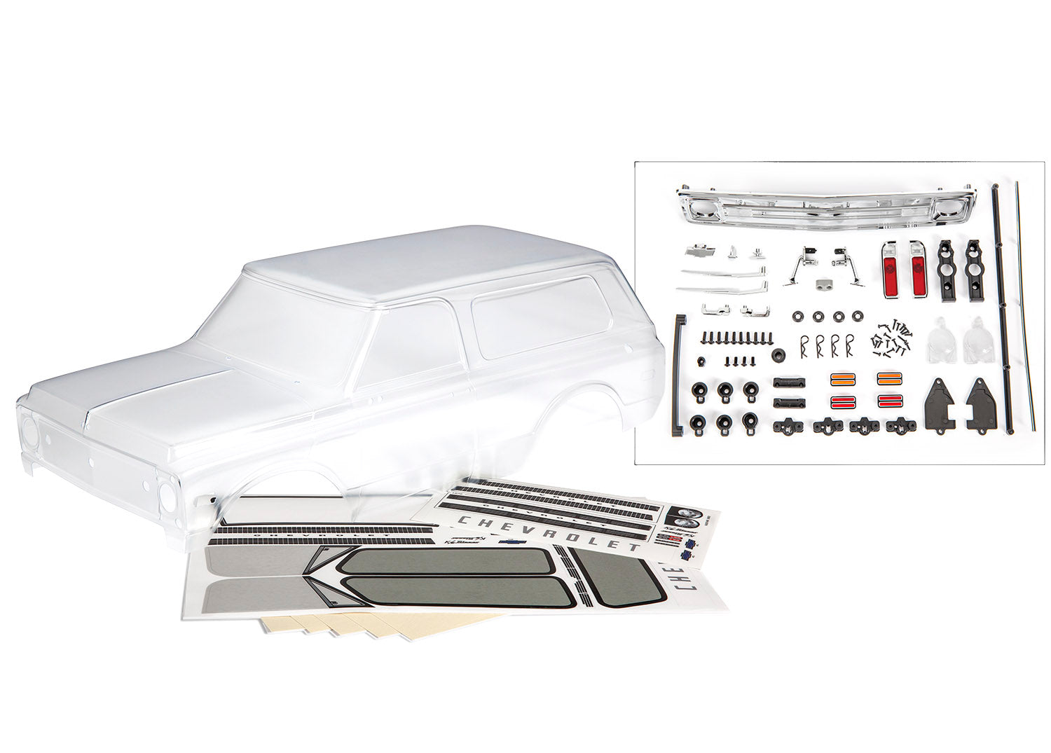 TRA9112 9112 TRX-4 1969 Chevrolet Blazer Body, Complete, Clear