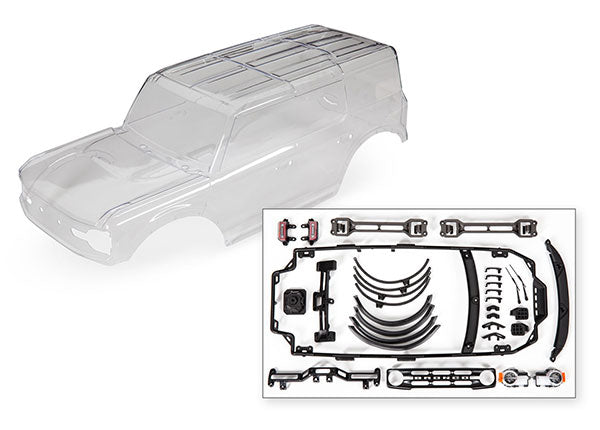 TRA9211 9211 2021 Ford Bronco Body, Complete, Clear/Unpainted