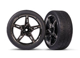 TRA9370 9370 4Tec 2.1" Response Tires on Split-Spoke Wheels, Front, Black Chrome (2)