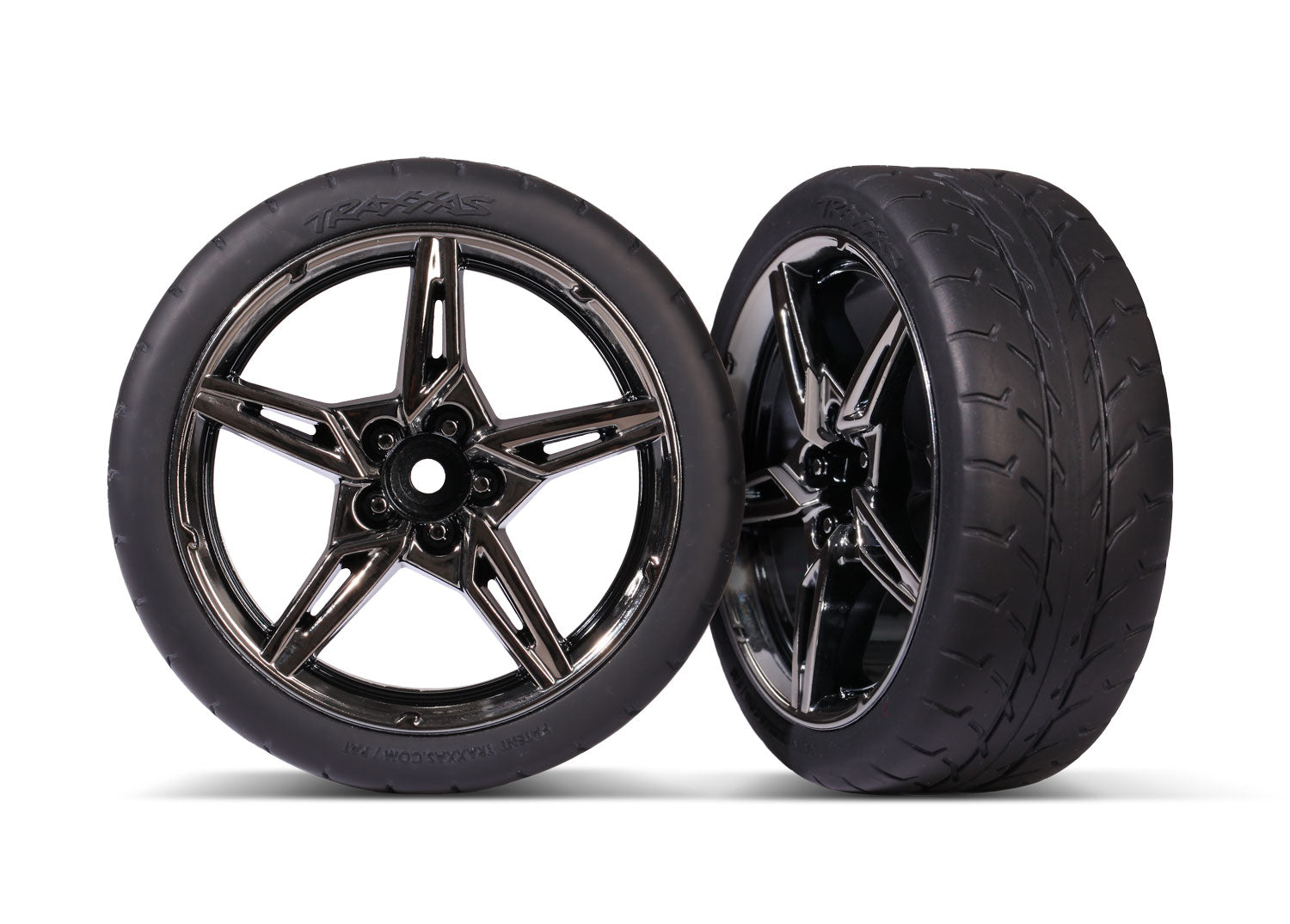 TRA9370 9370 4Tec 2.1" Response Tires on Split-Spoke Wheels, Front, Black Chrome (2)