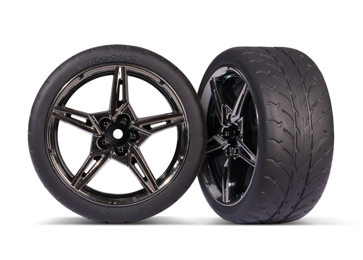 TRA9371 9371 4Tec 2.1" Response Tires on Split-Spoke Wheels, Rear, Black Chrome (2)